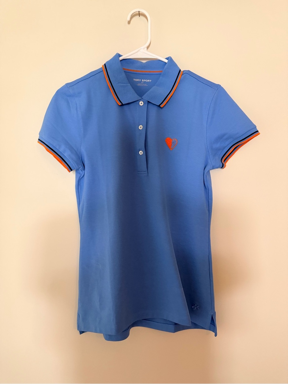 Tory Sport Bright Blue Polo with Orange Trim
